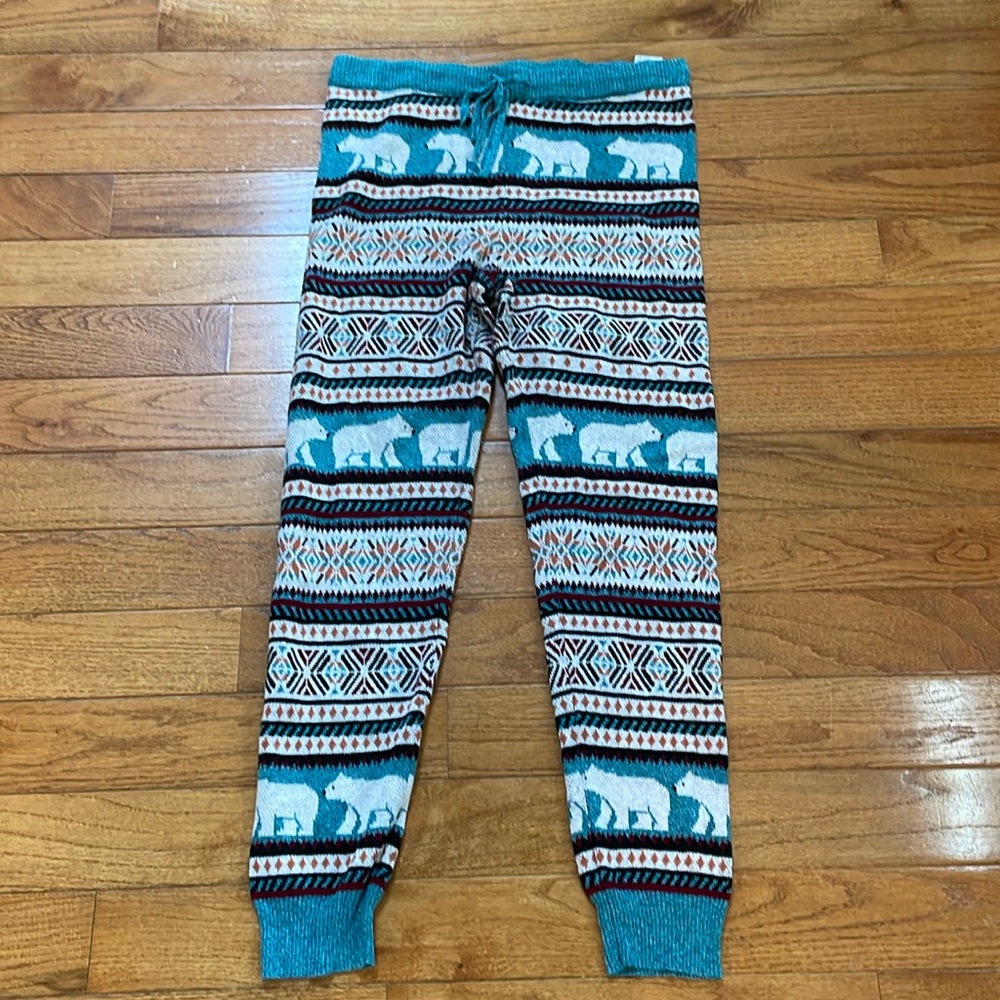 American Eagle Knit Polar Bear Print Leggings Size Large - Picture 3 of 11